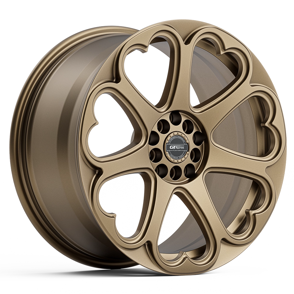 GT Form Hearts Highland Bronze wheel — cross-spoke hybrid forged performance