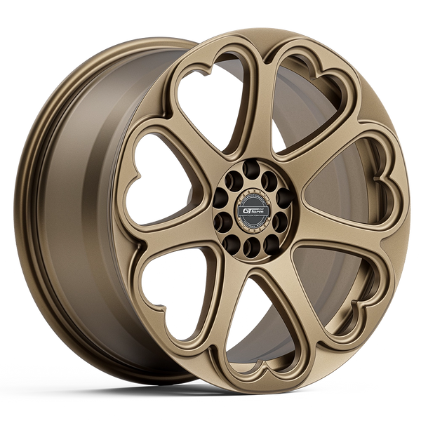 GT Form Hearts Highland Bronze wheel — cross-spoke hybrid forged performance