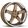 GT Form Legacy Matte Bronze Chrome Lip wheel — 5-spoke deep dish bronze face chrome edge
