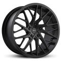 GT Form Vertex Satin Black wheel — twisted multi-spoke hybrid forged