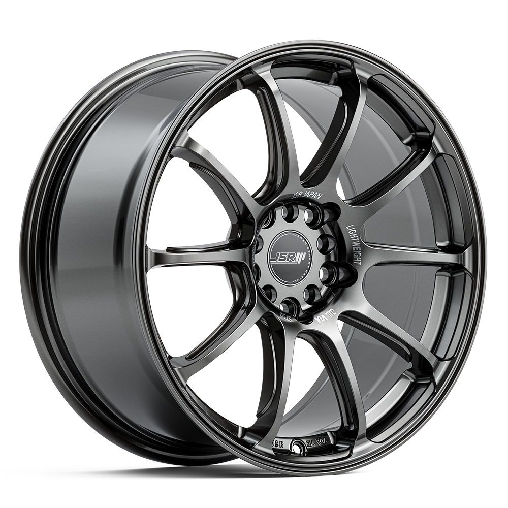JSR ST10 Shadow Chrome wheel — 10-spoke step-lip flow-formed JDM