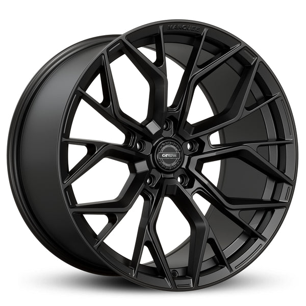 GT Form Marquee Satin Black wheel — multi-spoke hybrid forged stealth